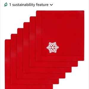 Red Napkins with Snowflake Design